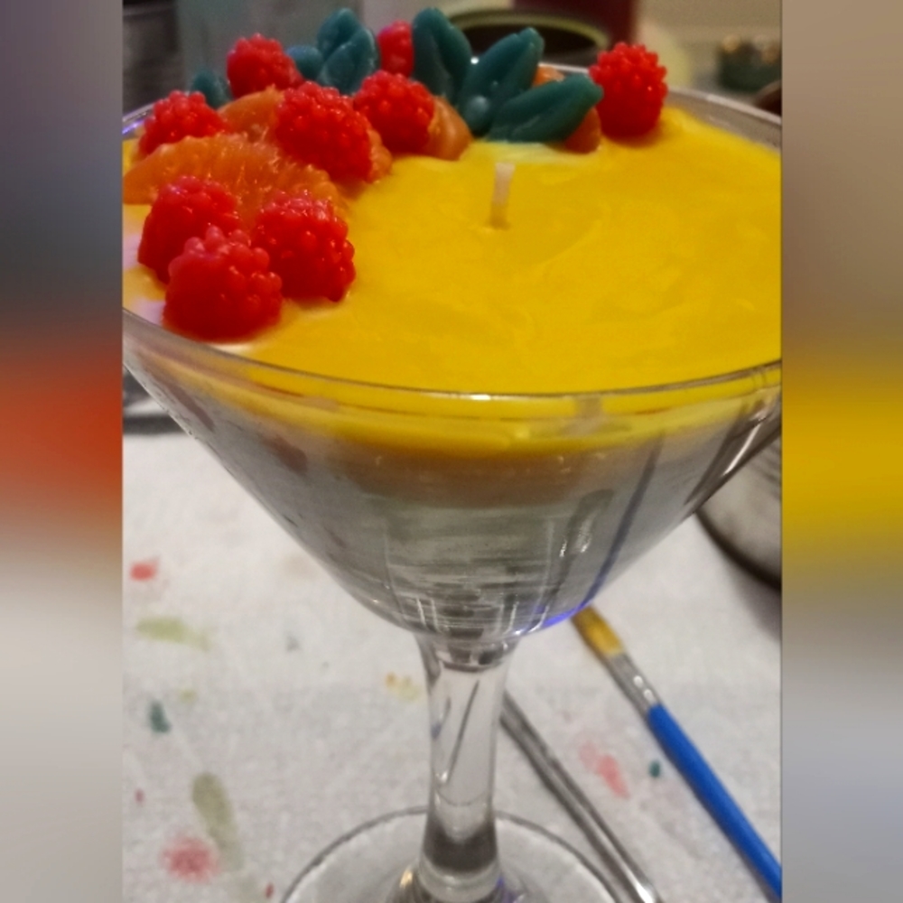 Raspberry/Mandarin  Scented Martini  Candle